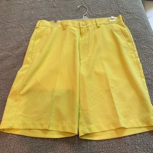 PGA golf shorts. Cute Lime green checked print